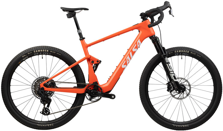 Salsa Wanderosa C Force X0 AXS Transmission Ebike - 29" Carbon Coral Large