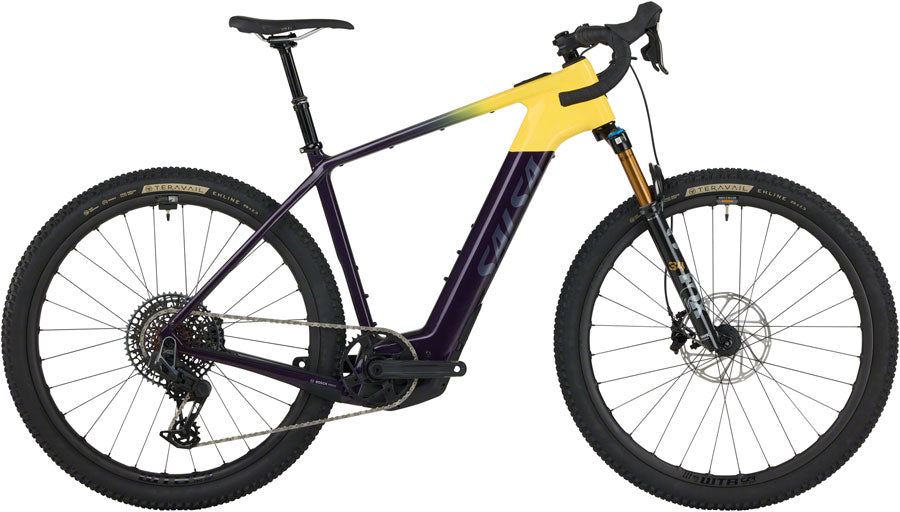 Salsa Tributary C Force X0 AXS Transmission SUS Ebike - 29" Carbon Amethyst/YLW X-Small