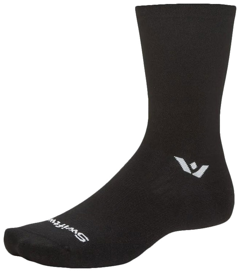 Swiftwick Aspire Quarter Crew Socks - Circuit Black Large