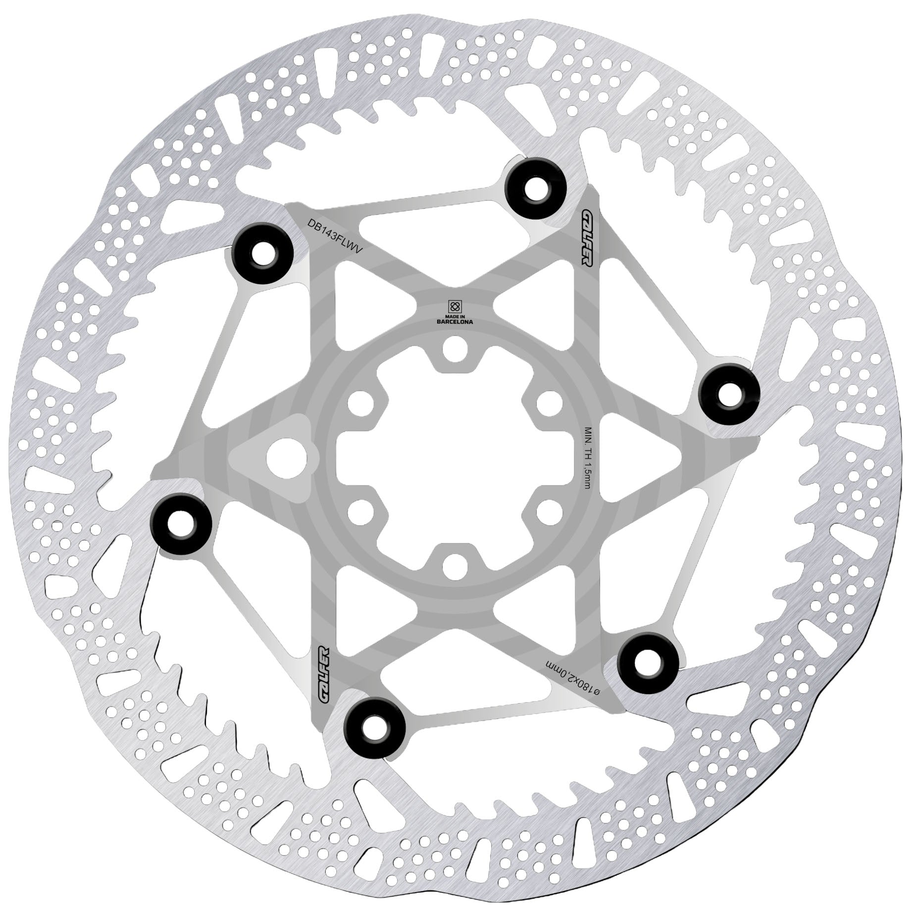 Galfer Shark Evo 223mm Rotor 6-Bolt 2.0mm Raw Silver