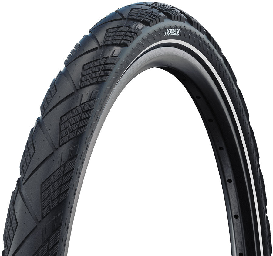 Schwalbe Marathon Efficiency Tire - 700 x 50 / 29 x 2.00 Clincher Wire BLK/Reflex Performance RaceGuard Addix Green E-50
