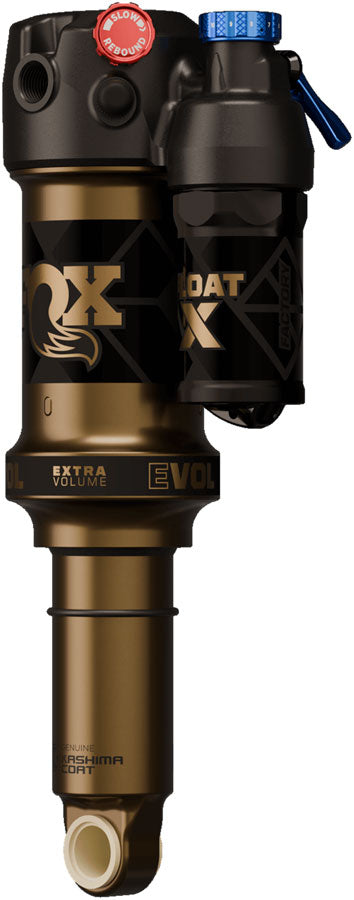 FOX FLOAT X Factory Rear Shock - Trunnion Metric 205 x 60 mm EVOL LV 0.2 ci Spacer 2-Position Lever Kashima Coat